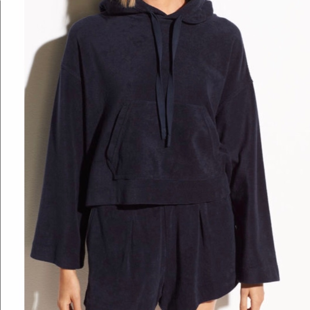 Vince French Wide Sleeve Terry Hoodie